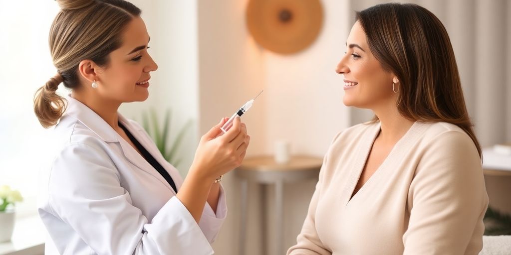 Spa consultation for Restylane Lyft treatment preparation.