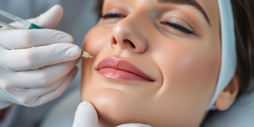 Woman receiving Jeuveau treatment in a clinical setting.