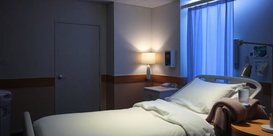 Comfortable hospital room for post-treatment care.