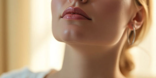 Relaxed individual with smooth jawline after Kybella treatment.