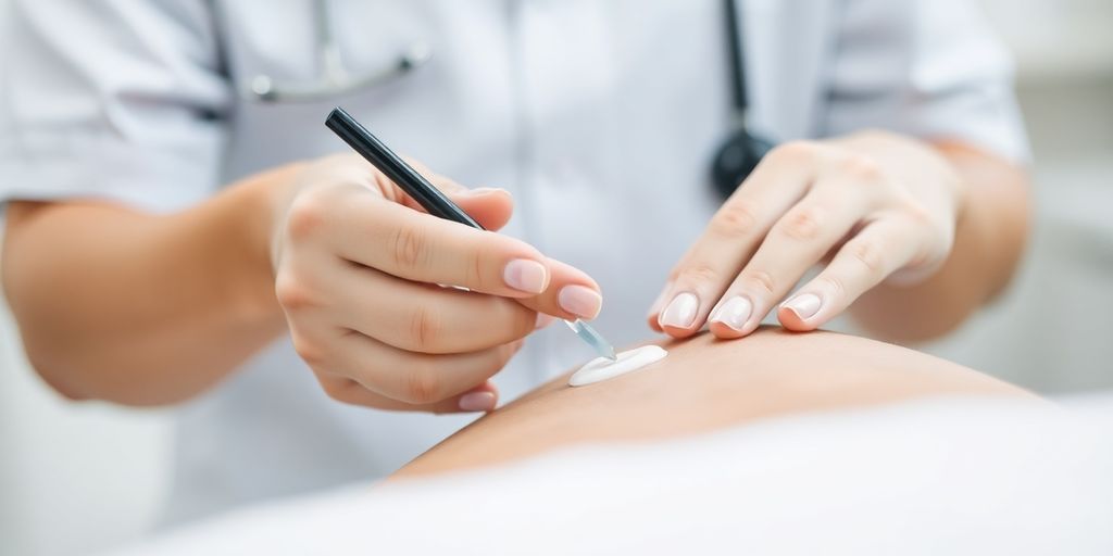 Healthcare professional providing aftercare to a patient.