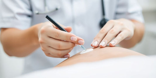 Healthcare professional providing aftercare to a patient.